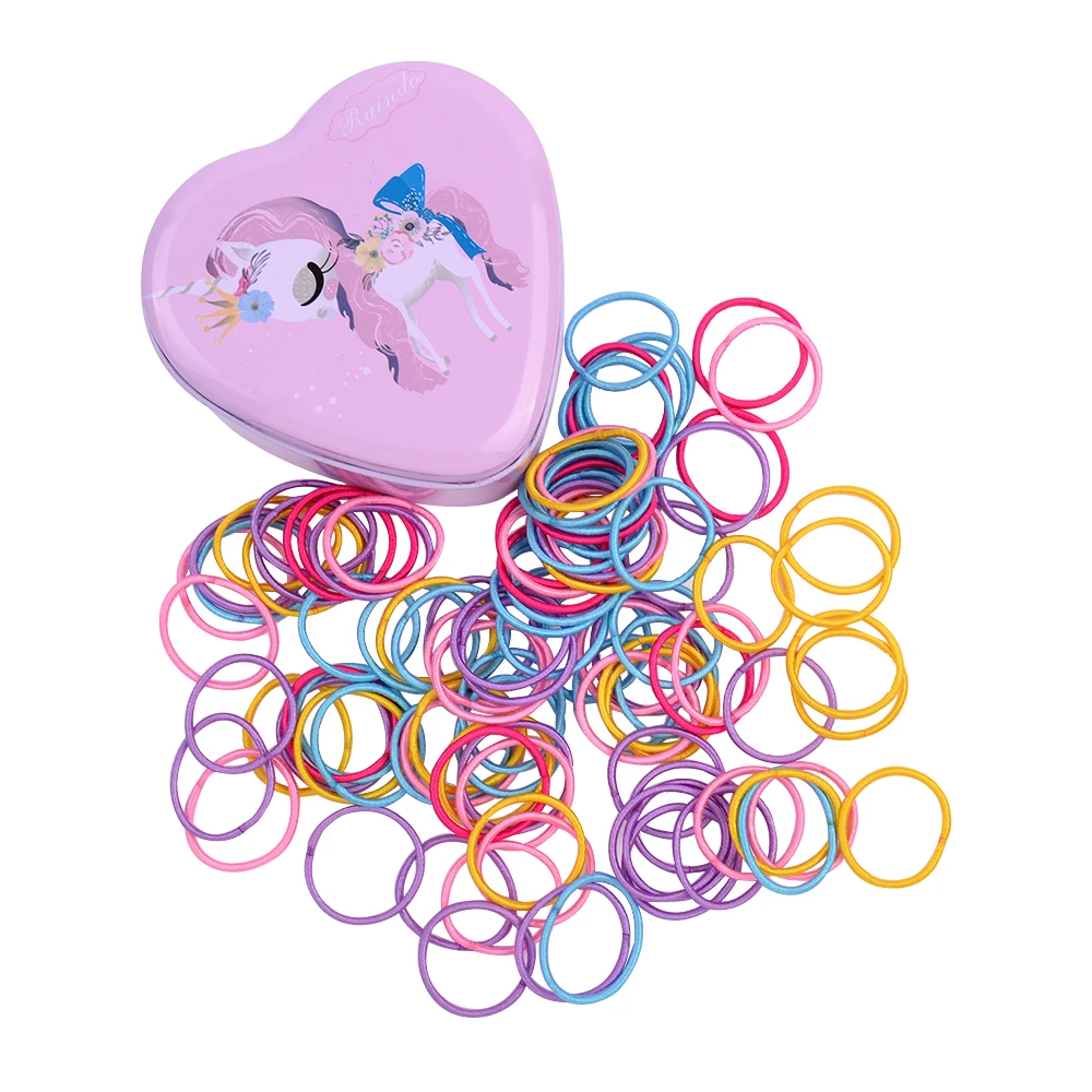 Girls Kids Rainbow Colors Scrunchie Small Hairband Hair Rope Elastic Headband 