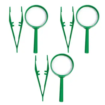 

3 Sets High Quality Durable Practical Magnifying Glass Observation Tools Kids Tweezers for Camping Girls Outdoor