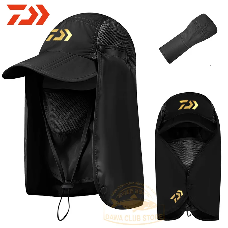 Ceny 2020 NEW Man DAWA czapki wędkarskie kobieta Outdoor Sport turystyka czapka z daszkiem Daiwa ochrona UV osłona szyja twarz wędkarstwo Sun Protcet Cap