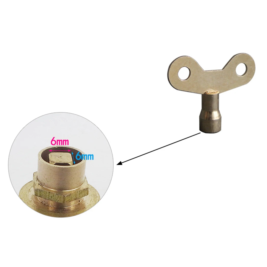 2 Radiator Plumbing Bleed Bleeding Key Solid Brass Radiator Plumbing Keys Iron For Venting Air Valve Switch Use 6mm Square Spool