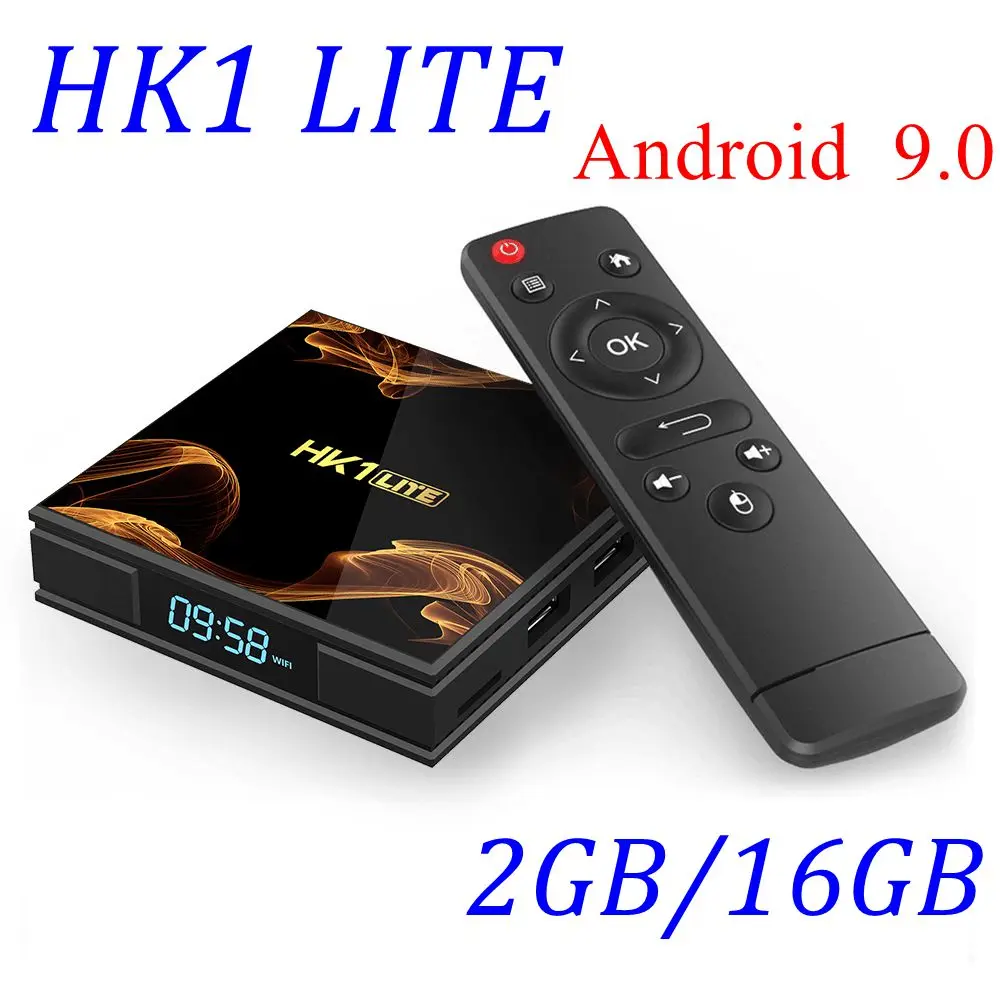 Android 9,0 tv Box HK1 Lite Allwinner H3 четырехъядерный процессор 2 ГБ DDR3 16 Гб rom 2,4G WiFi 4K UHD H.265 Смарт медиаплеер телеприставка