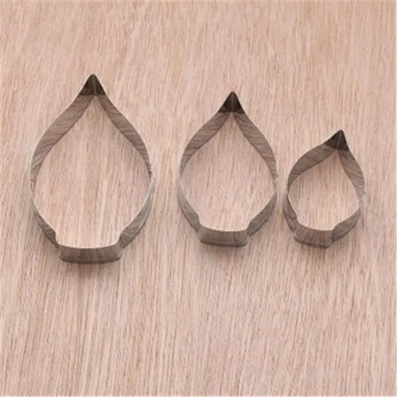 3Pcs/Set Calla Lily Flower Shape Cookie Cutter Baking Mold Family Stainless Steel Fondant Cake Sugar Decoration Tools cookie cutter baking mold cookie mould