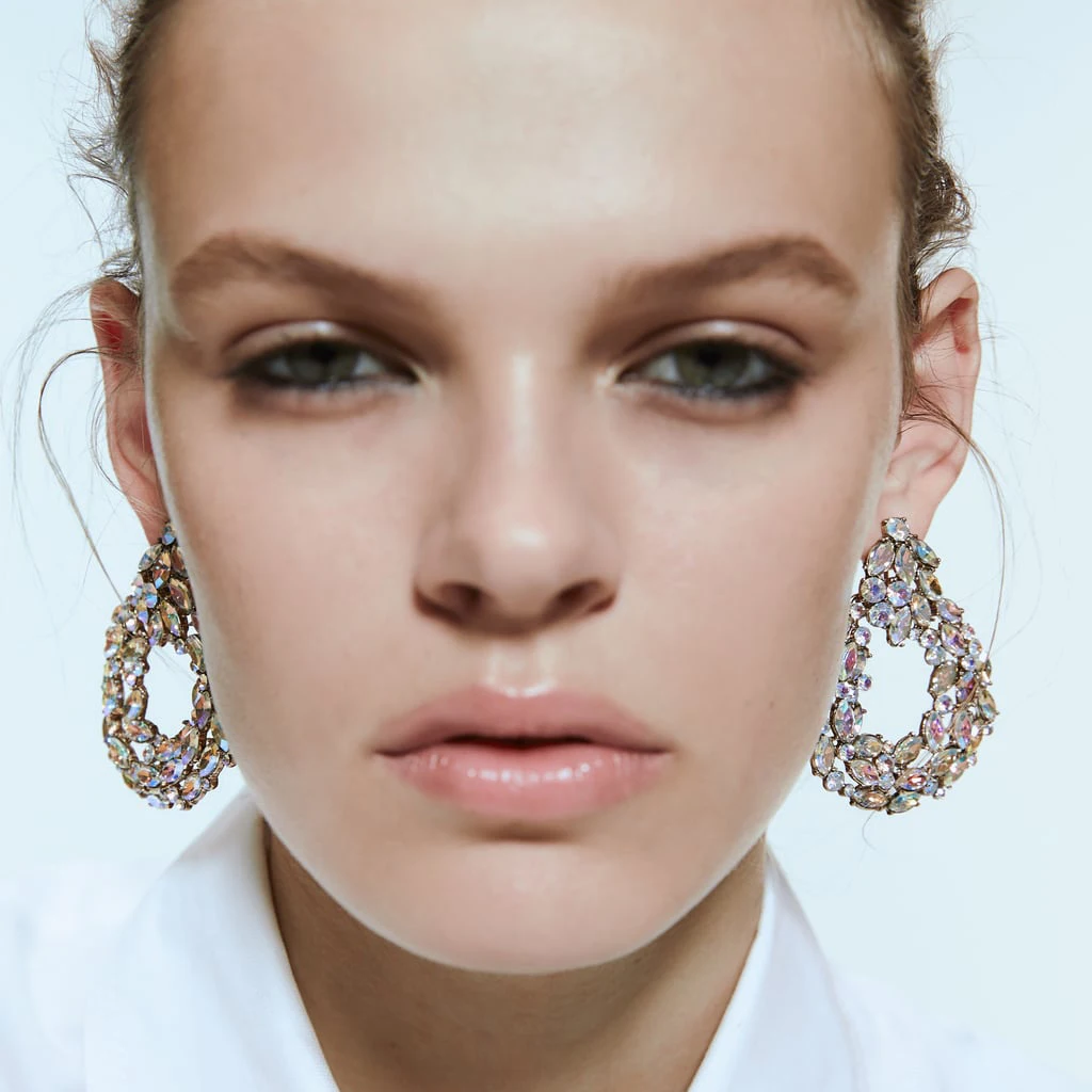 Лучшие женские винтажные металлические массивные серьги для женщин Блестящие