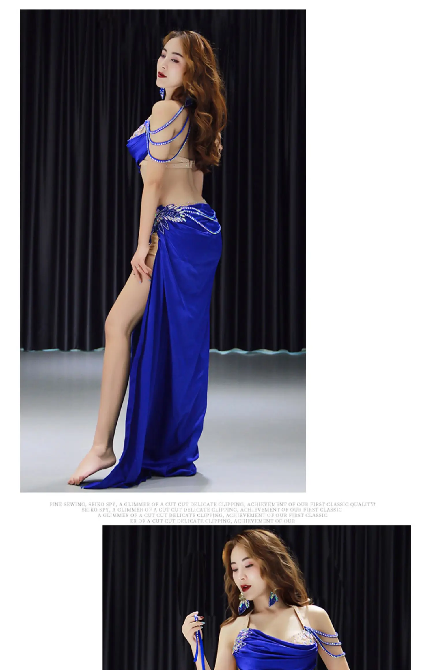 Женский костюм для танца живота, блестящий бюстгальтер с бриллиантами ...