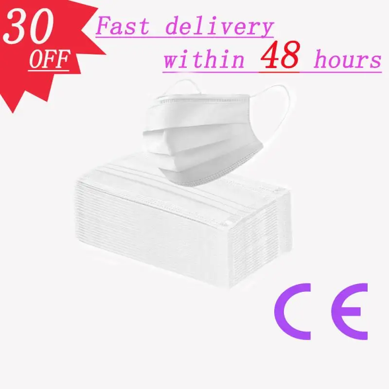 

50pcs Disposable Anti dust mask mouth 3-layer mask Face Mouth Masks Non Woven Disposable Anti-Dust Masks