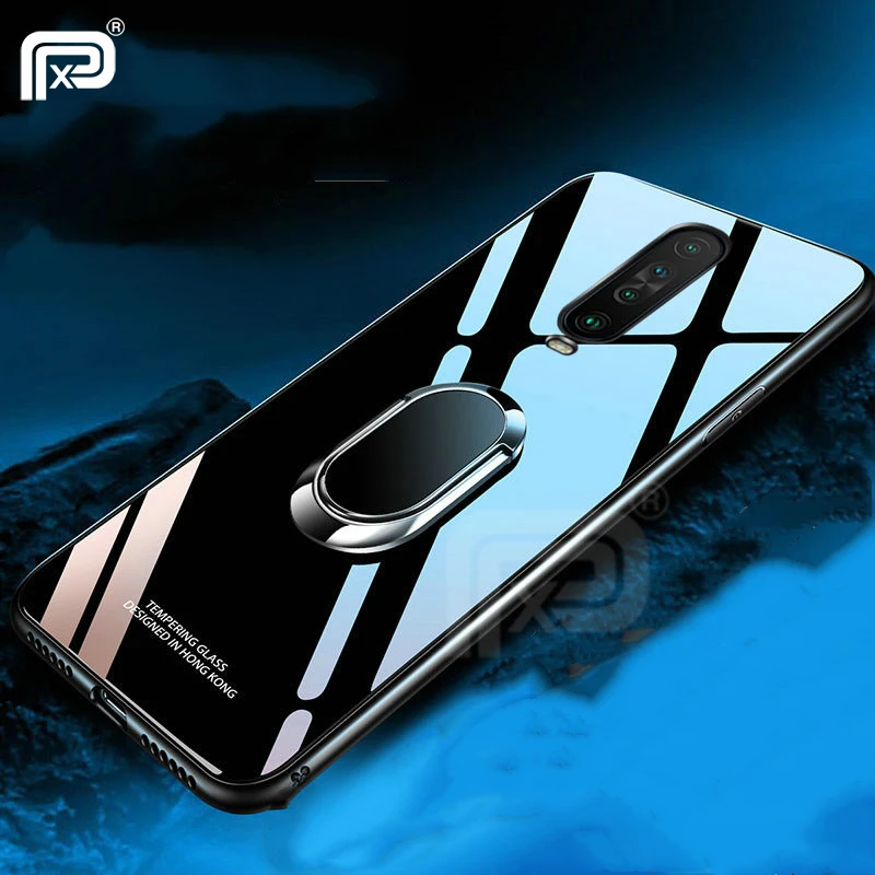 For Xiaomi Redmi K30 Case Tempered Glass Ring Holder Hard Back Cover redmi 5G Coques |