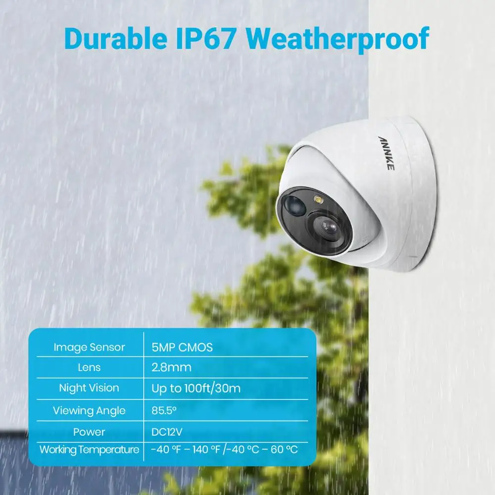 ANNKE 8CH 5MP камера безопасности системы 5MP Lite 5в1 H.265+ DVR с 4 шт. 5MP PIR HD EXIR купол всепогодный CCTV комплект