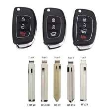 jingyuqin 10PS 3/4 Buttons Flip Folding Remote Car Key Fob Shell Case Cover For Hyundai HB20 SANTA FE IX35 IX45 Accent I40