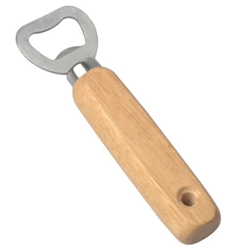 

20Pcs Wooden Handle Handheld Bartender Bottle Opener Wine Beer Soda Glass Cap Opener Kitchen Bar Tools Creative Hole Design Wedd