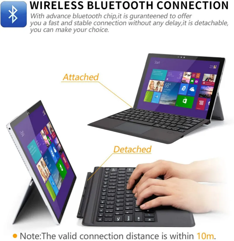ultra-fina portátil, sem fio, bluetooth + touchpad