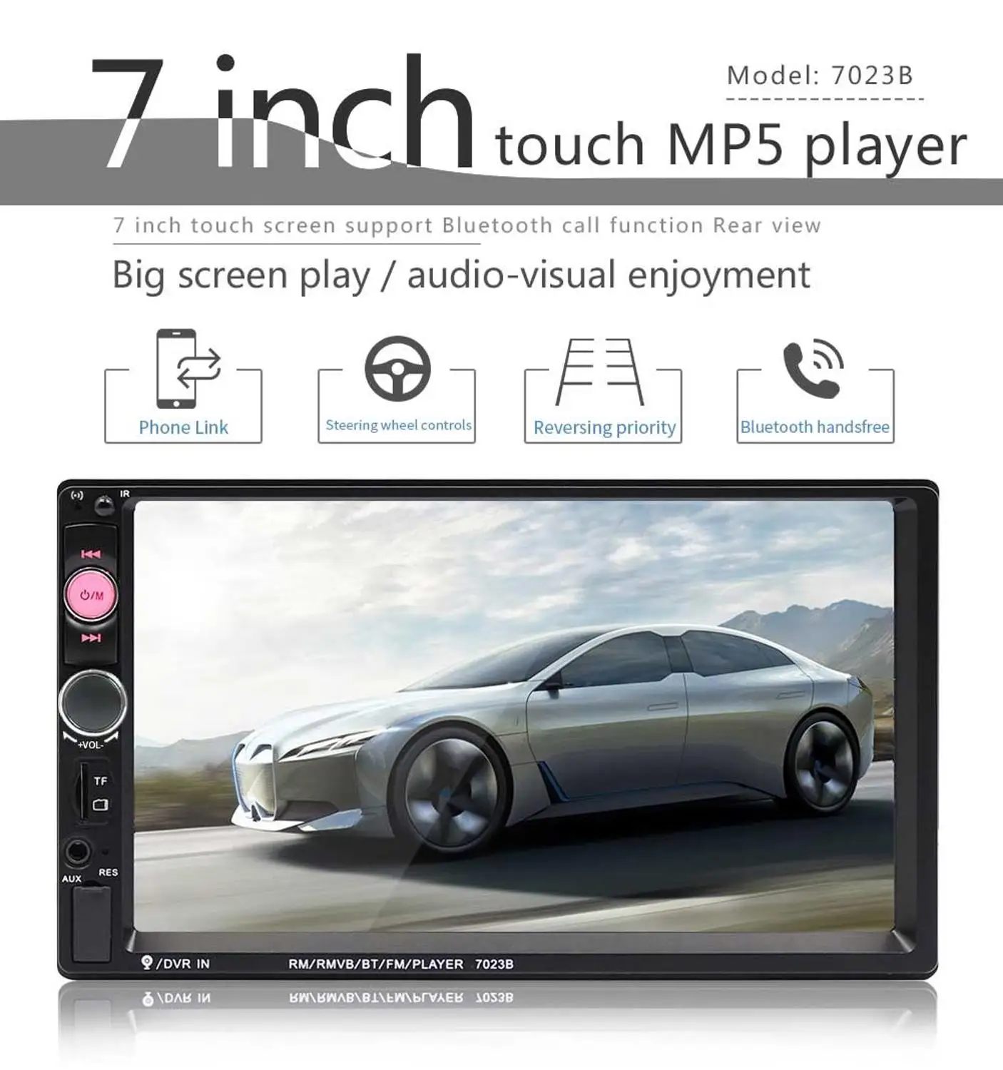 Bluetooth 2 Din Car Radio Multimedia Carplay Touch Screen Autoradio 7" Reverse Camera AUX SD Tuner Auto Audio MP5 Player | Автомобили