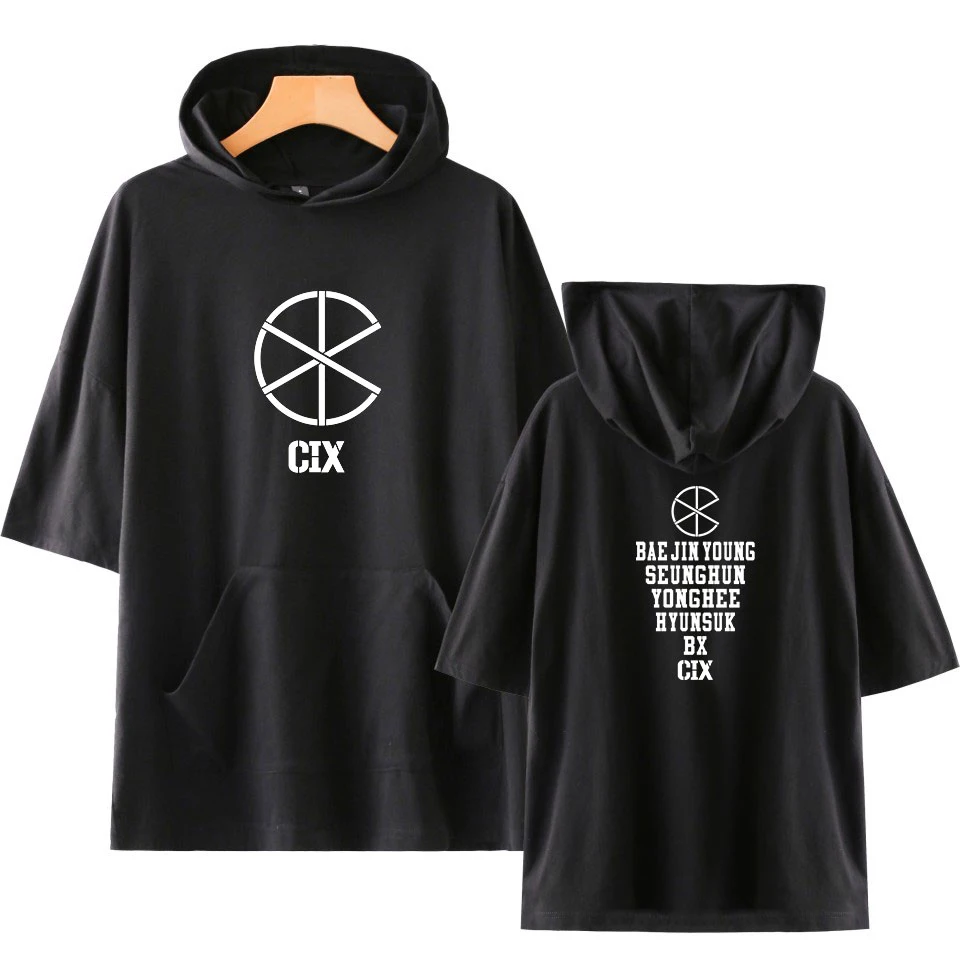Корейский комбинированный 2D альбом CIX с надписью soul худи короткими рукавами для