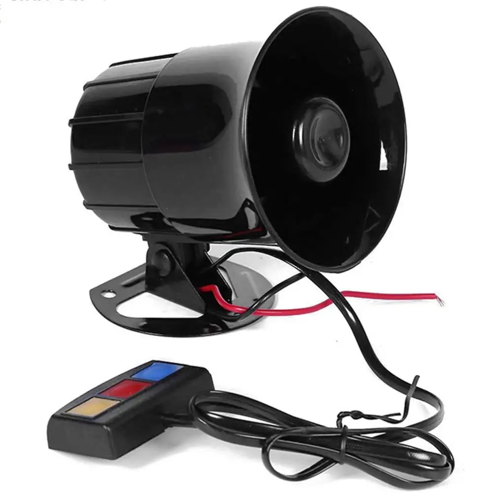 Car Siren Horn Universal 12V 20W Car Horn 3 Tone Sound