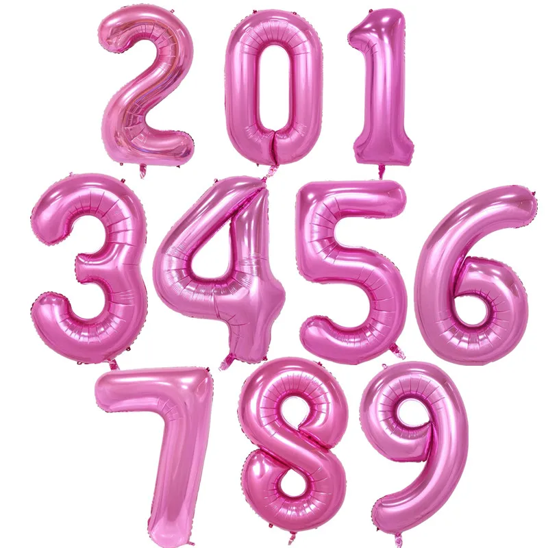 32 дюймовый розовый золотой и голубой номер фольгированные шары 20 30 40 50 60 80 90 лет