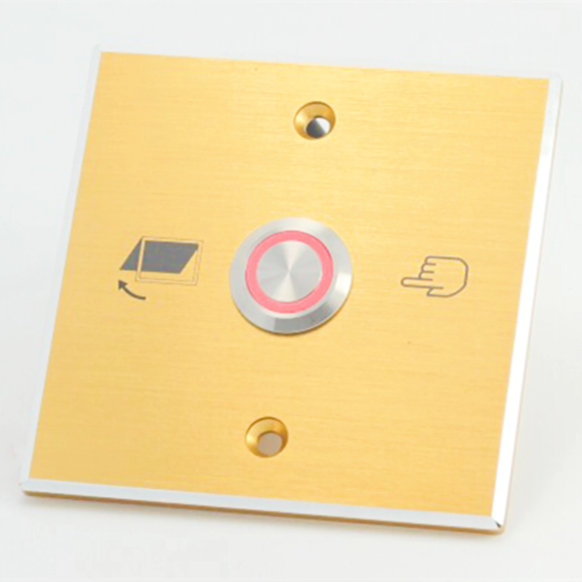 Elewind Door Bell Push Button With Square Golden Color Panel(pm193f11e