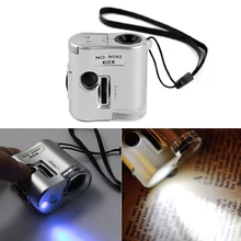 60X портативный мини-микроскоп с низким потреблением светодиодный светильник Лупа поддельная Валюта обнаружения ювелирных изделий Кольцо практичное