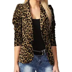2021 mulheres blazer moda turn down colarinho senhoras ternos de escritório primavera outono feminino leopardo lapela casaco único botão outwear