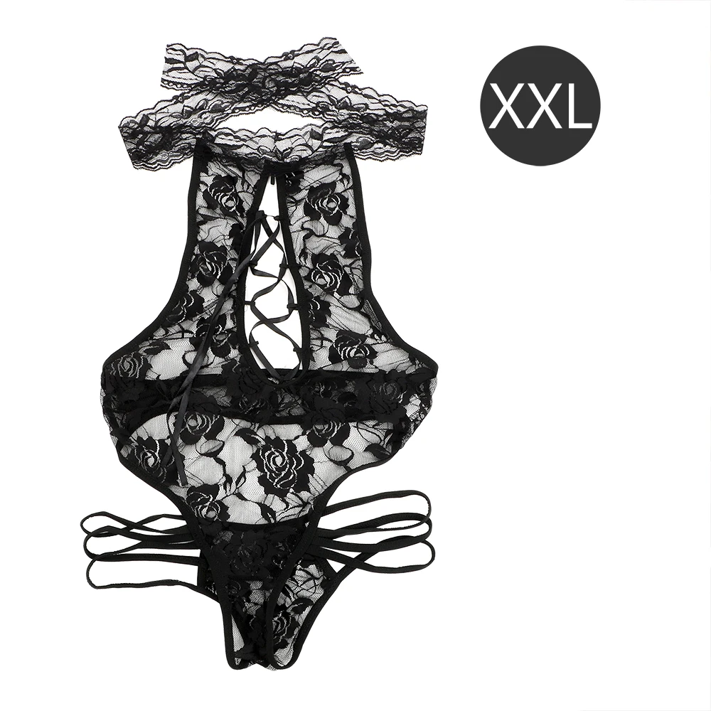XXL Кружевное женское нижнее белье для косплея Ночное эротическое нижнее белье кружевное платье Babydoll сексуальные эротические костюмы Эротическое нижнее белье розовая ночная рубашка - Цвет: XXL