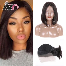 NY Hair Bob кружевные передние парики перуанский Боб кружевные передние человеческие волосы парики натуральный цвет прямой боб парик кружевные передние человеческие волосы парики