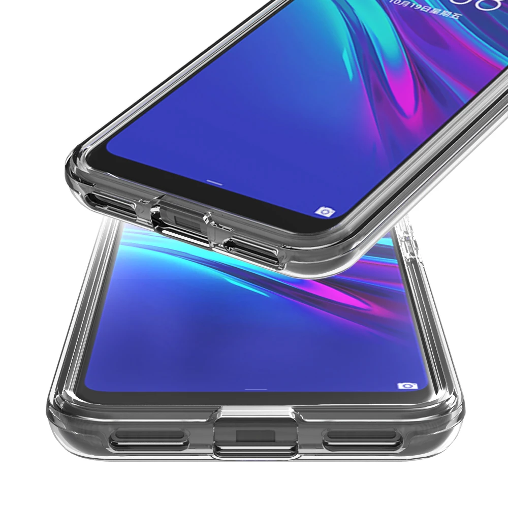 For Huawei Y6 2019 Y6 Pro 2019 Y6 Prime 2019 Cover Transparent Soft TPU Hard PC 3