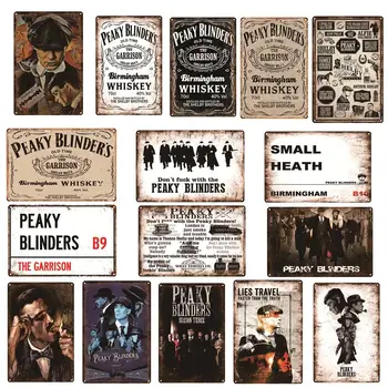 

Peaky Blinders Poster Whiskey Vintage Tin Sign Retro Metal Sign Wall Decor