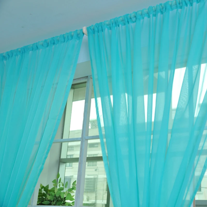 Занавески чистый цвет тюлевые оконные занавески драпированные панели