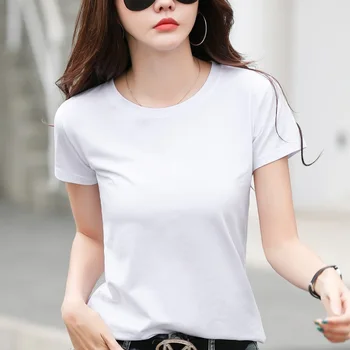 

TEES Women T-Shirts Female Soft Cotton Casual Women Tops Shirts Summer TShirt Elastic Short Sleeve undershirt Ladies Tshirt