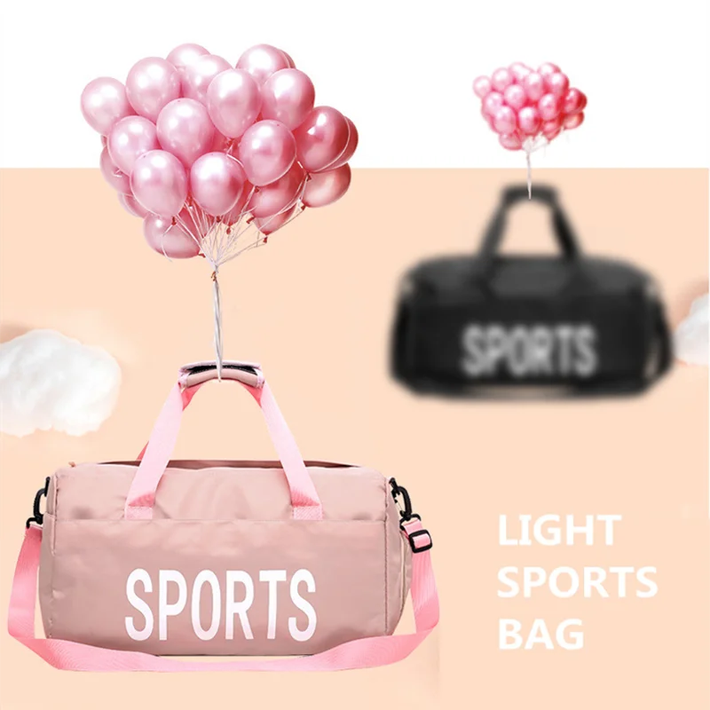 Розовая спортивная сумка с карманом для обуви, женские и мужские спортивные сумки, сухой влажный разделительный рюкзак для спортзала, фитнеса, йоги, тренировок