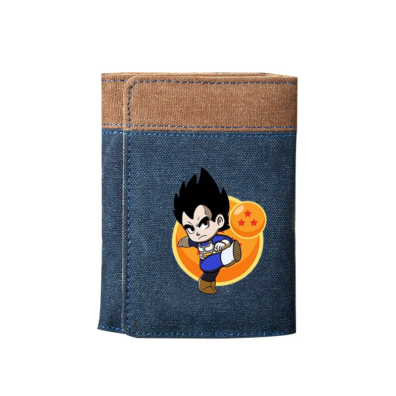 6 Супер короткий кошелек Dragon Ball Аниме Сон Гоку сумка для денег мультфильм ID держатель для карт холст Демин Синий кошелек для монет Kakarotto Carteira - Цвет: 6