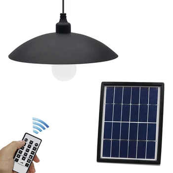 

LED Chandelier Solar Light With Remote Control Retro Lampshade Solar LED Bulb Cord Hanging Light for Outdoor Garden Yard Lamp