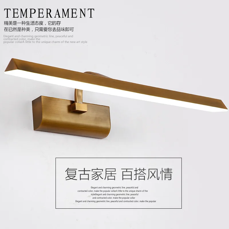 

LED Mirror Front Light Toilet Bathroom Brown Bronze jing hua deng Acrylic Triangular Mirror Front Lamp Europe And America-Mirror