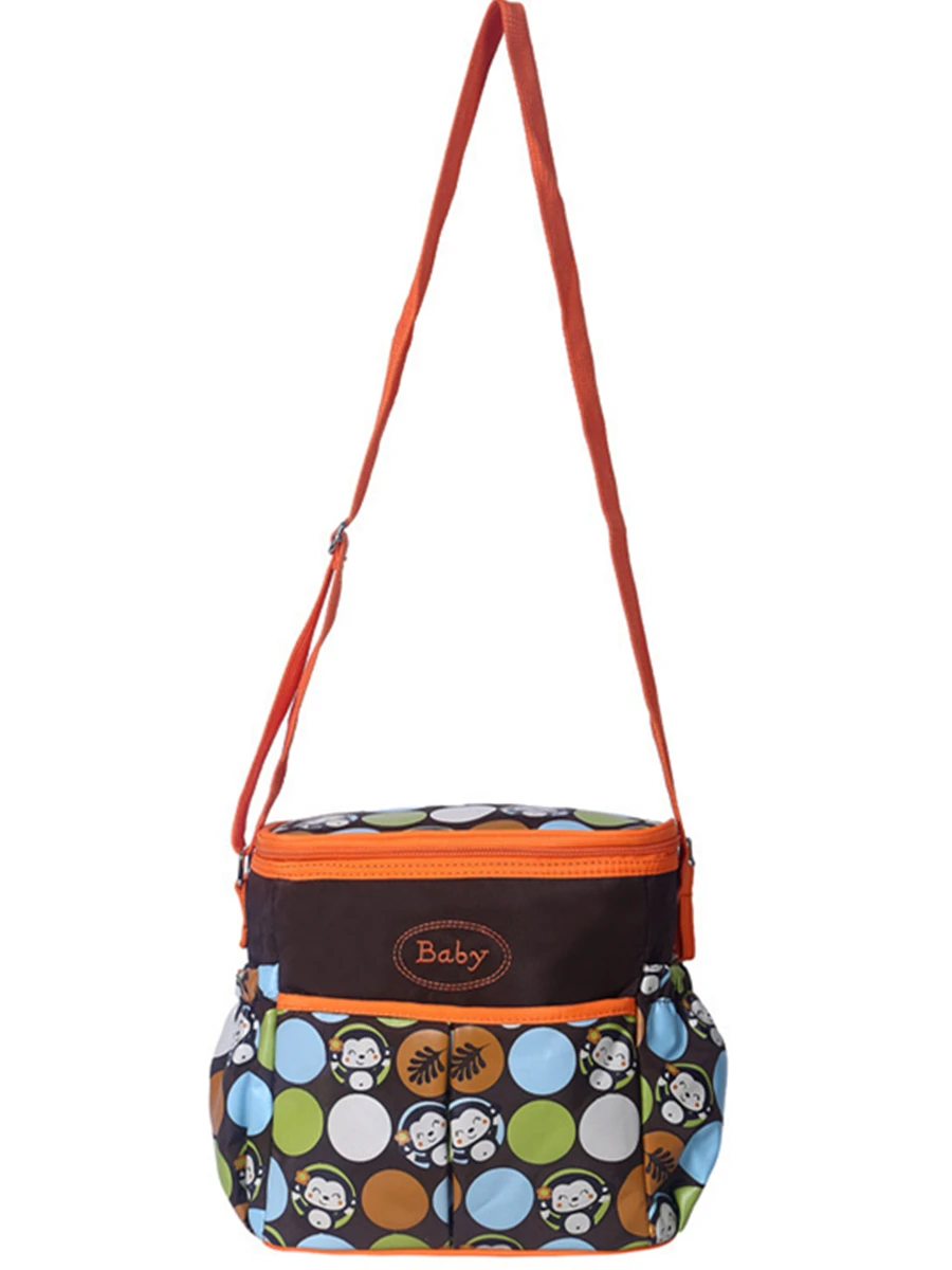 

New Little Monkey Cartoon Pattern Mummy Bag Small Portable Messenger Bag Multi-Function Fashion Maternal And Child Package