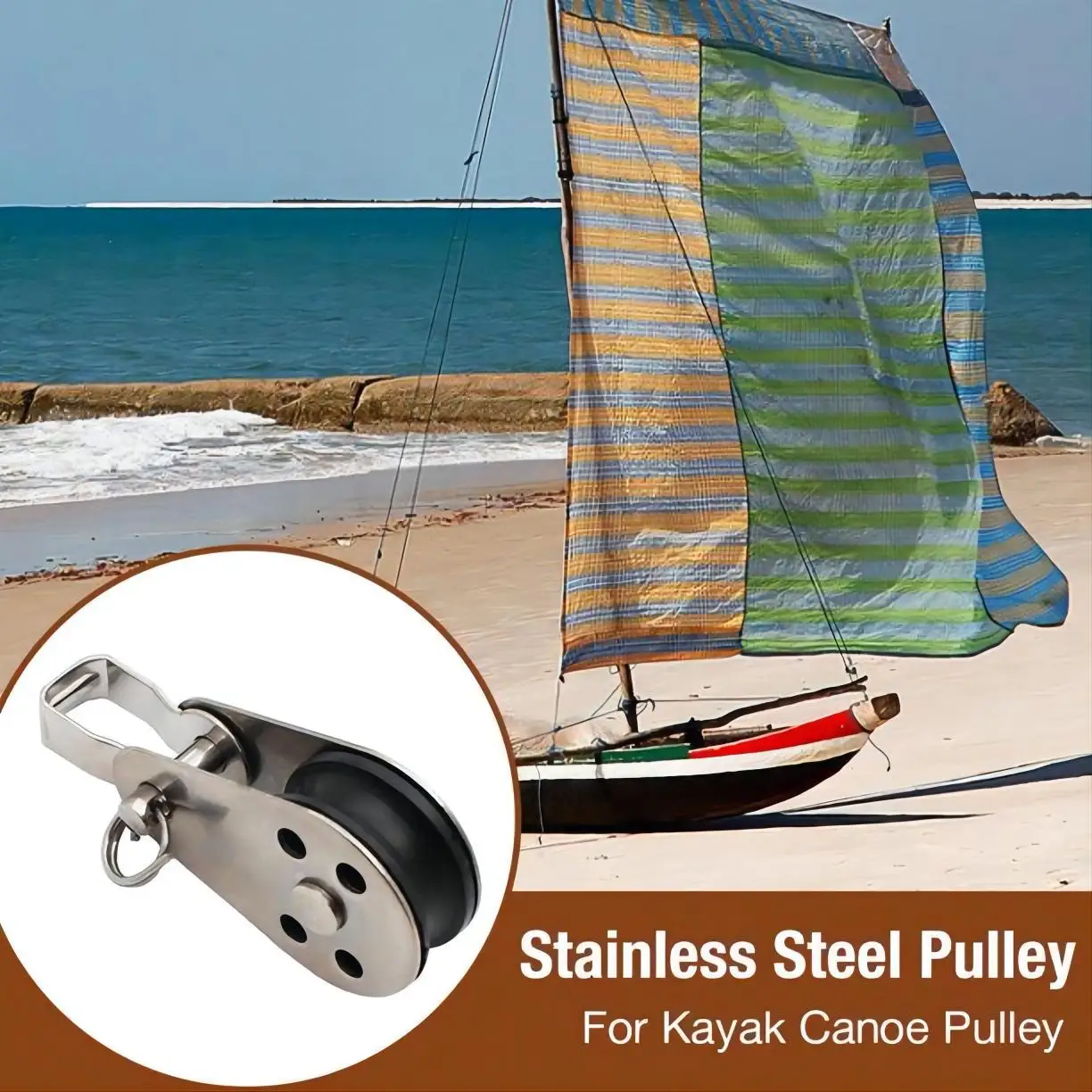 25mm Stainless Steel Pulley Single Wheel Load Bearing Swivel Lifting Rope Pulley Blocks Rope Runner Kayak Boat Accessories fitness cable pulley fitness pulley cable fitness pulley