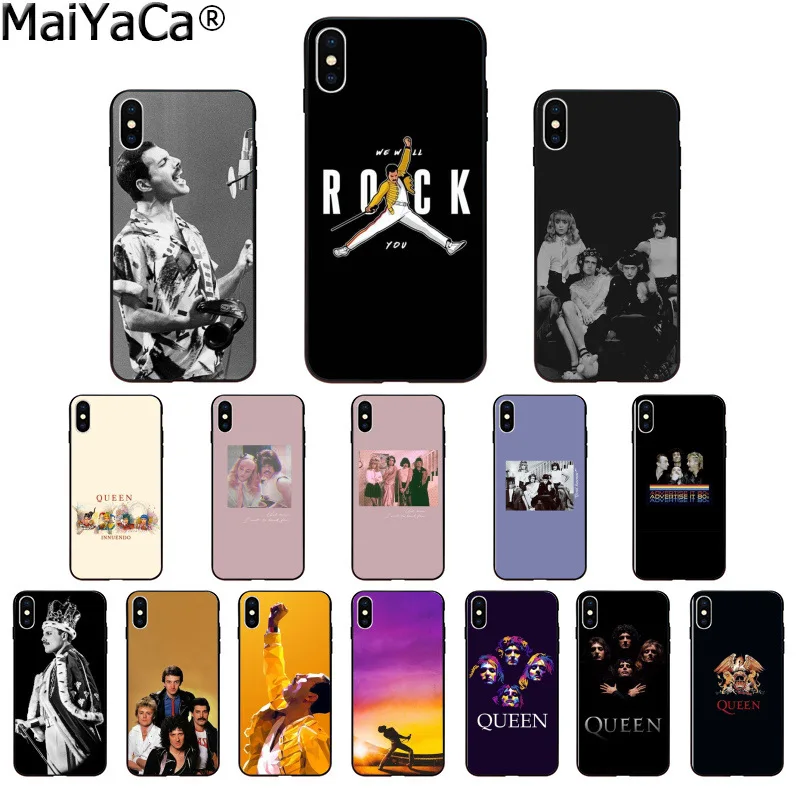 

MaiYaCa Freddie Mercury Queen band Colorful Cute Phone Accessories Case for Apple iPhone 8 7 6 6S Plus X XS MAX 5 5S SE XR Cover