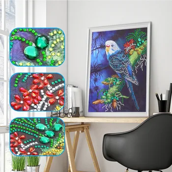 

Shaped diamond new 5D diamond painting branch parrot crystal diamond paste diamond cross stitch diamond embroidery decoration