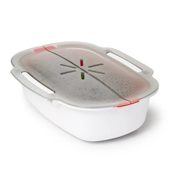 Food-Grade PP Material Steaming Dishes Microwave Oven Steamer Basket Fish Meat Vegetables Food Steamer Kitchen Cookwares