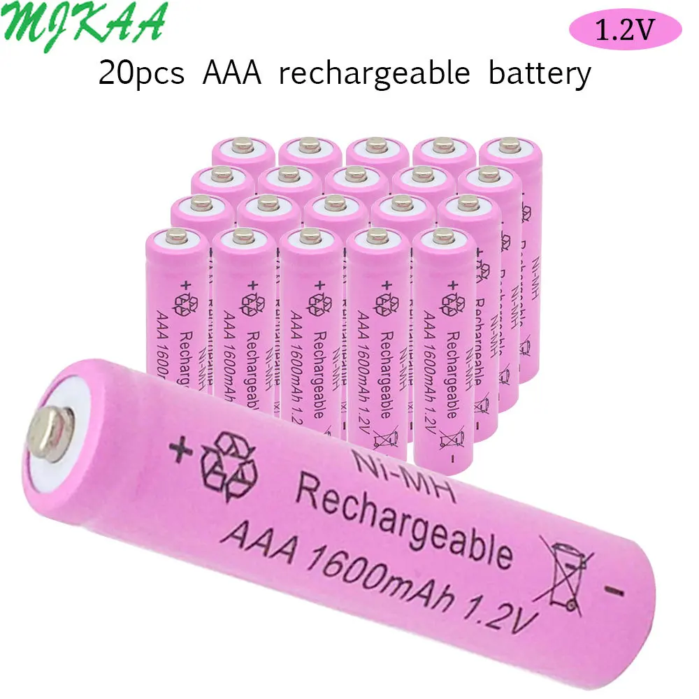 

MJKAA 1600mAh NI-MH 1.2V AAA Rechargeable Battery 3A Batteries for Camera Toys Remote Controls Radios Torches Clocks