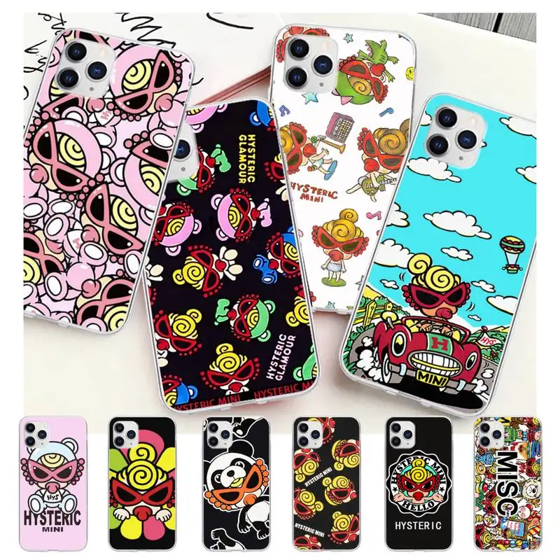 Popolar histeric mini marca transparente caso do telefone móvel capa para o iphone 12 11 pro max xs x xr 7 8 6s mais 5 5S se 2020