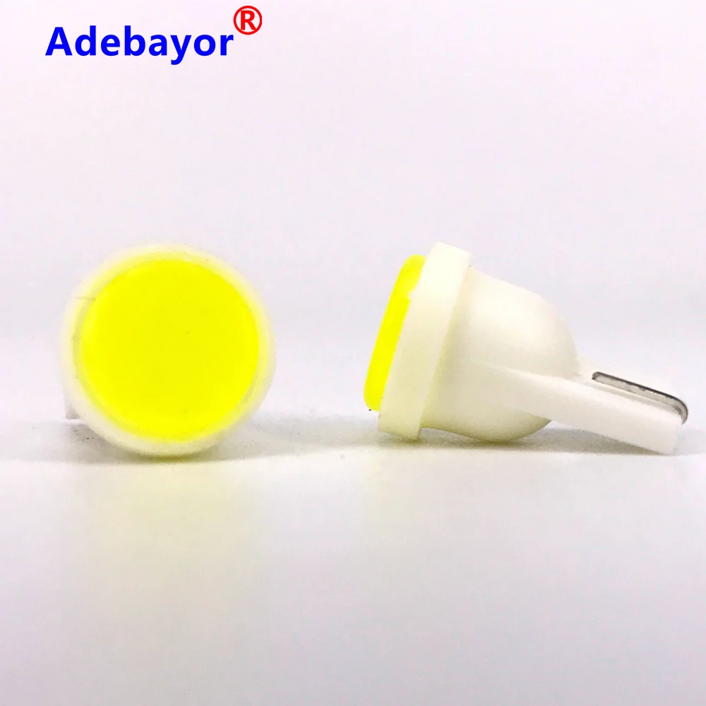 

2pcs T10 COB W5W 194 Car Interior LED Wedge Door Instrument Side Bulb License Plate Lamp Car Light 7-Colors Source DC 12V