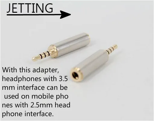 

Gold 2.5 Mm Male To 3.5 Mm Female Audio Stereo Adapter Plug Converter Headphone Jack