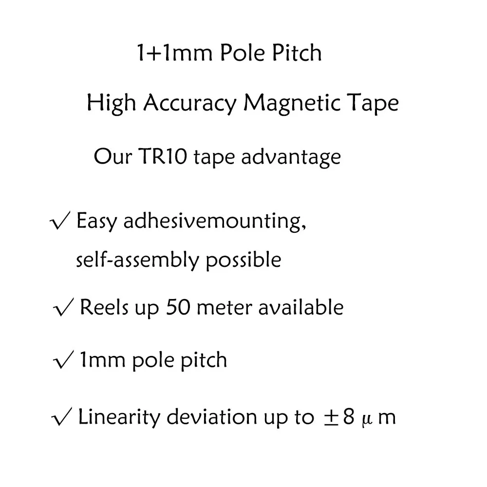 1 + 1mm Hohe Genauigkeit Magnetische Band TR10 Pole Länge 1mm Streifen Größe 10*1,5mm für sensor Drehmaschine Holzbearbeitung Stein – Detail 1