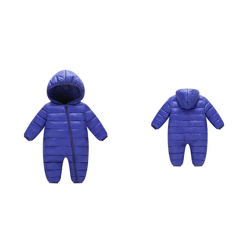 Aitonoble Winter Light Down Jacket Jumpsuit Kids Winter One-Piece suit Hooded Children Jacket Baby Outerwear