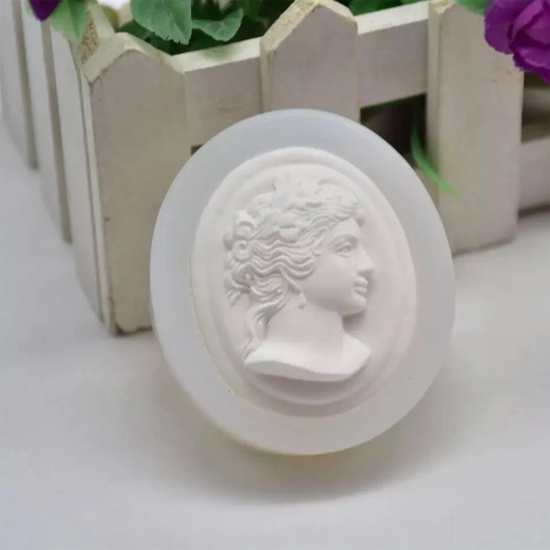 DIY Figure Soap Silicone Mold Craft Tools Oval portrait Handmade Making Soap Mold Retro Silicone Form Epoxy Scented Plaster Tray