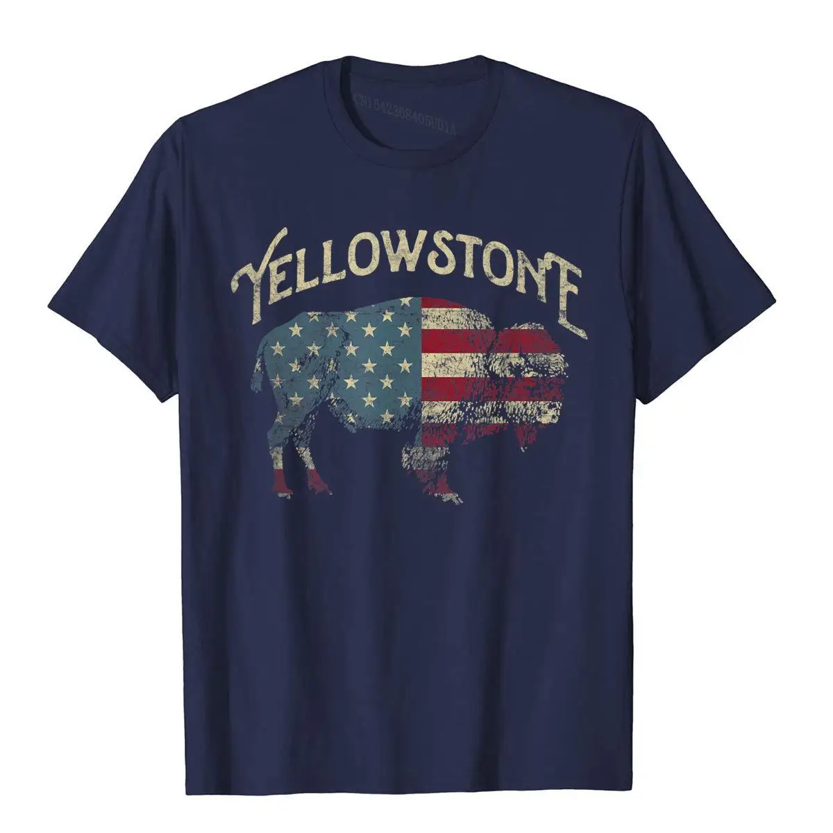 Vintage Yellowstone National Park Retro T-Shirt__B7690navy