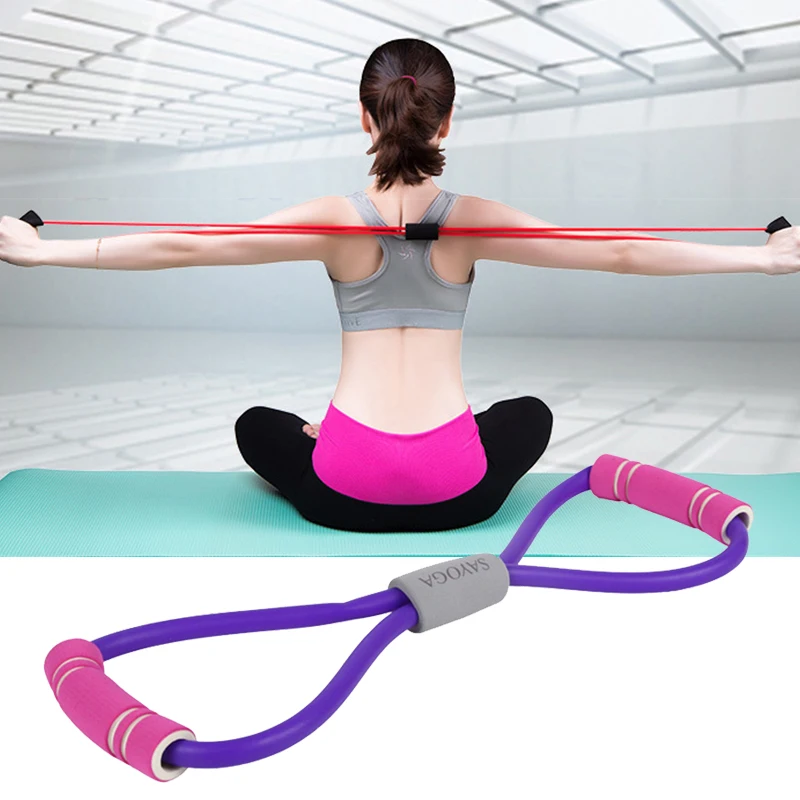 Yoga Gum Fitness Chest Expander Rope Workout Muscle Fitness Rubber Elastic Band 