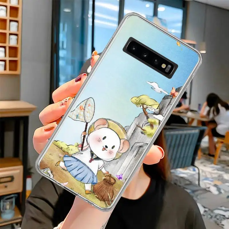 

Cute Rat Phone Case Case For Samsung S1Plus S1E (lite) S6 S7 Edge S8 S9 Plus Soft TPU Clear Cover Samsung S10plus