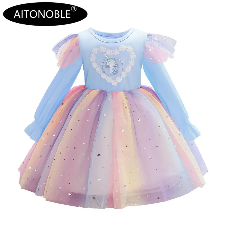 Aitonoble Summer New Costume Gilrs Dress Girl's Dress Princess KidsSkirt Cosplay For Girls With a Gift Bag