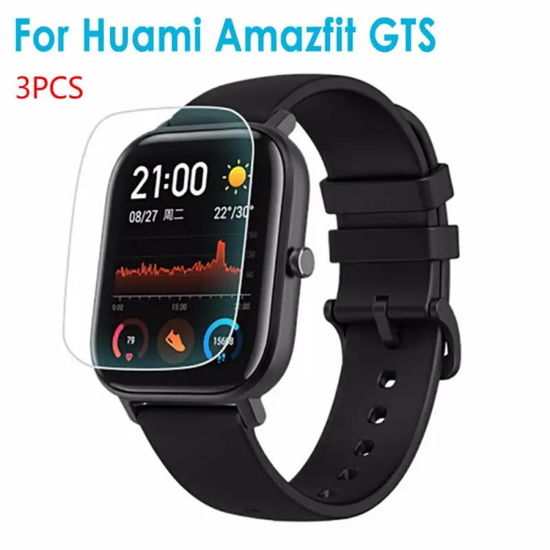 3 pcs 3 шт Смарт-часы защитная пленка из закаленного стекла защита для AMAZFIT GTS Смарт-часы закаленное защитное покрытие для экрана - Цвет: 3 pcs
