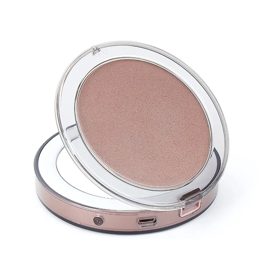 

Women Foldable Makeup Mirrors Sensor LED Lights Lady Cosmetic Hand Mirrors With USB Cable New Arrival