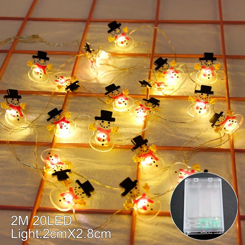 Mini Snowman HUIRAN, Рождественская елка, декоративный светодиодный фонарь, гирлянда, рождественские украшения для дома,, Рождественский Декор, подарок, год,, натальный - Цвет: Mini Snowman